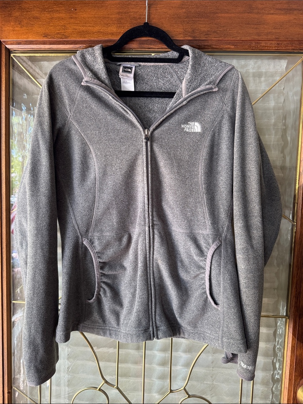 The North Face Women's Gray Full-Zip Hooded Fleece Jacket